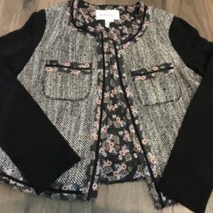 BCBG WHITE BLACK TWEED JACKET
